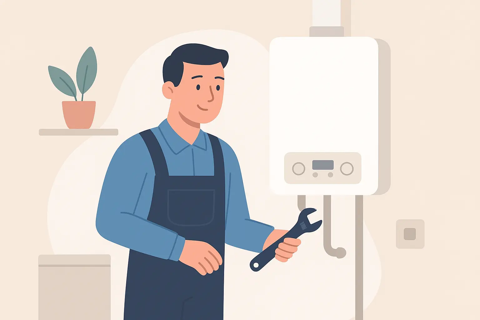 boiler being repaired