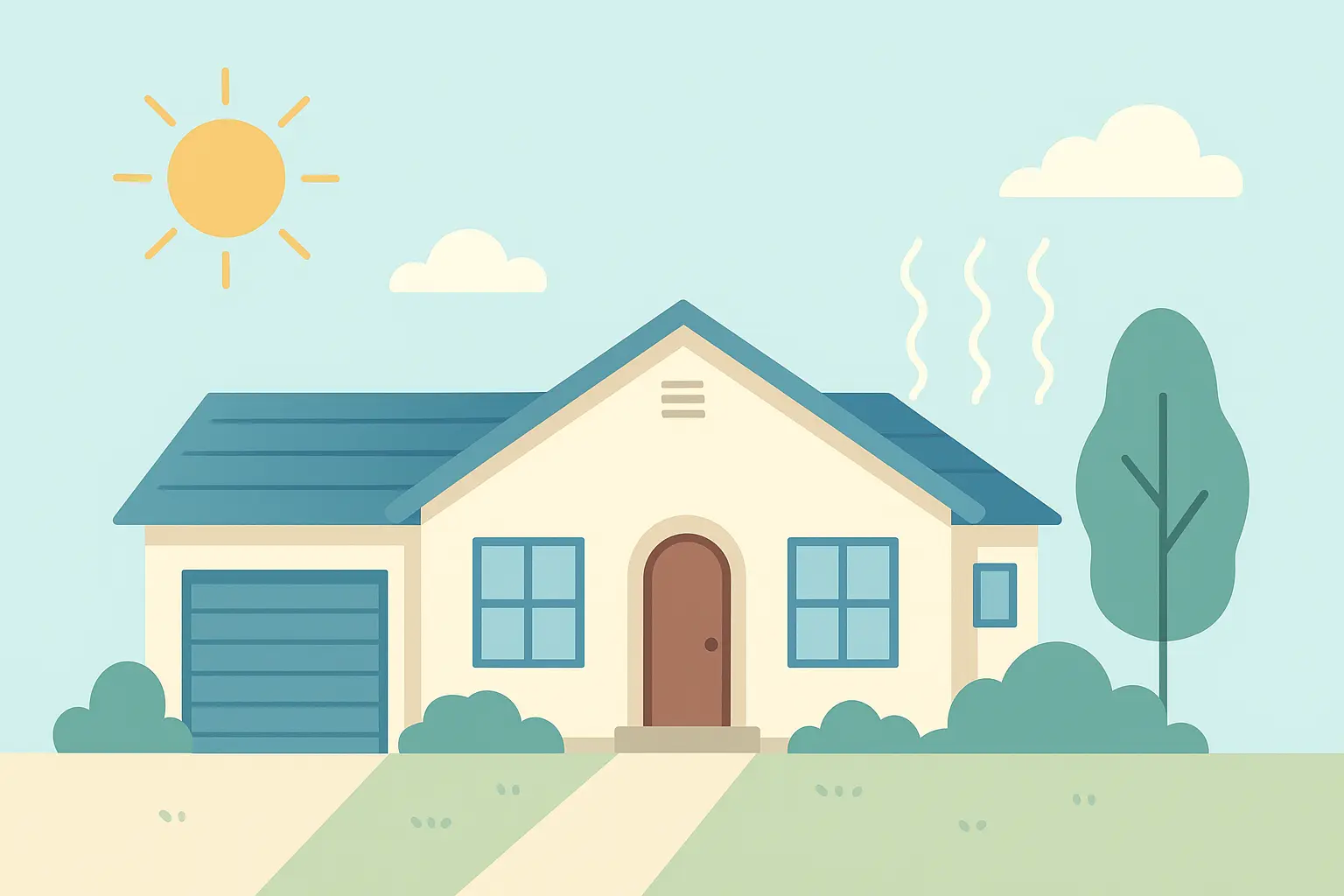 large house in the sun